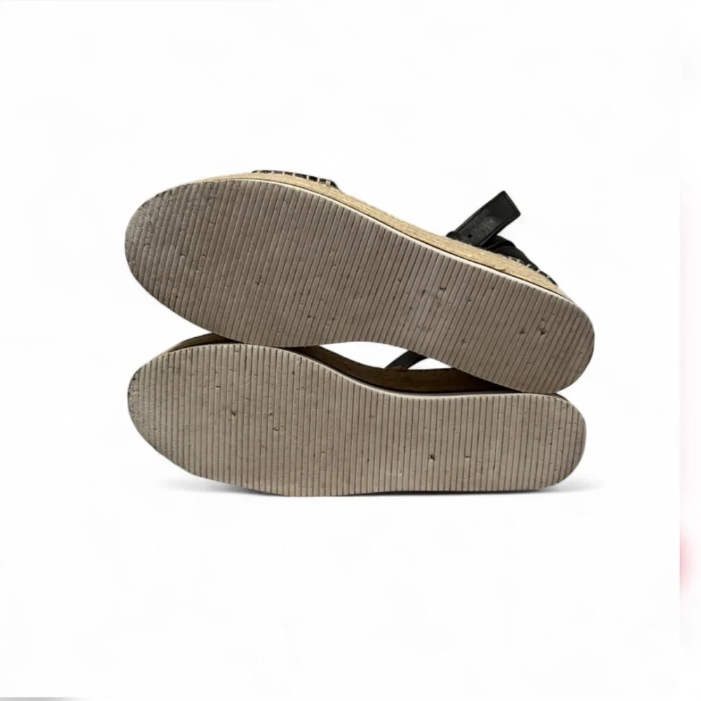 See by Chloe Espadrille Calfskin Leather Jute Platform Sandals